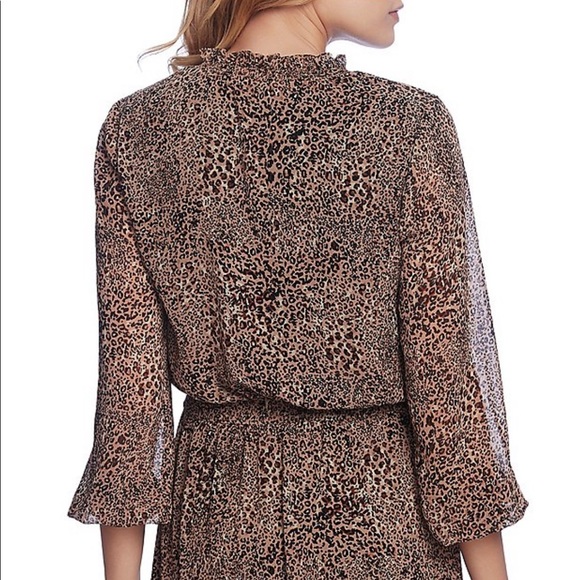 BRAND NEW! 1. STATE Leopard Print Ruffle Dress - Picture 3 of 4